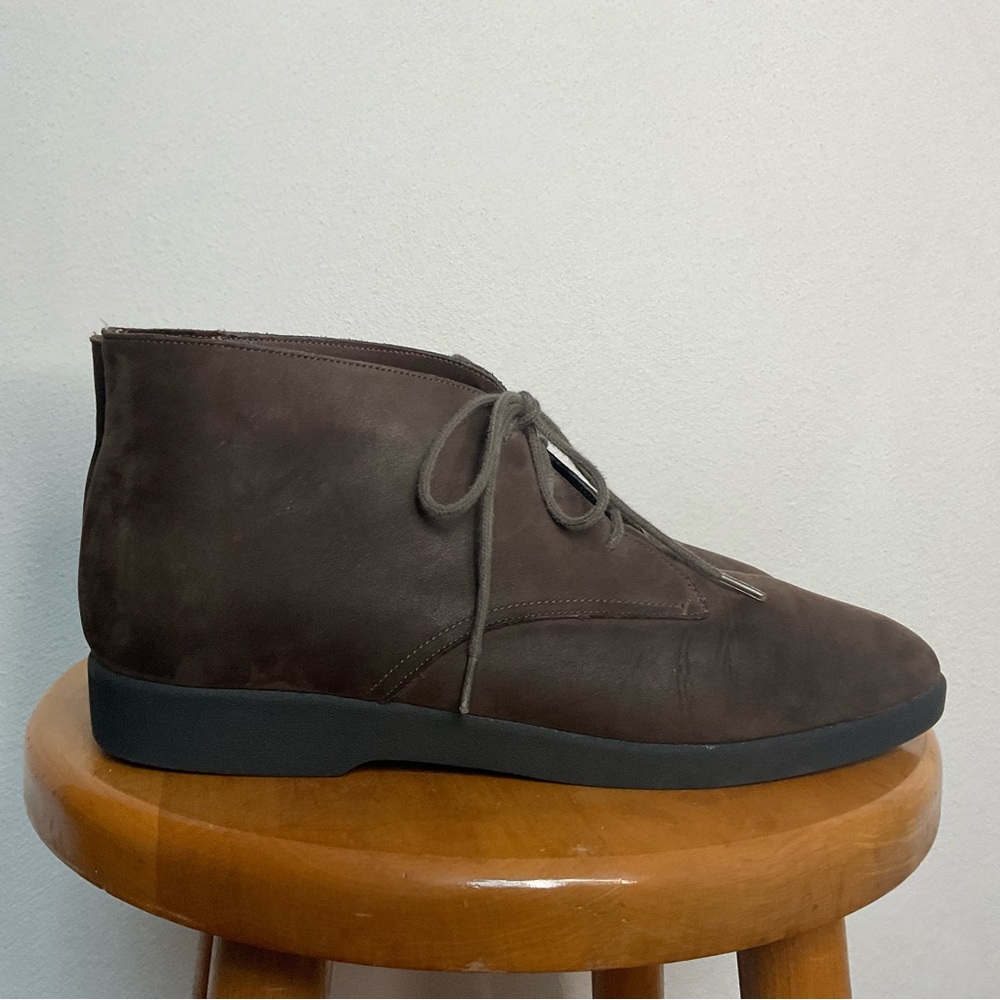 Karen Scott Brown Leather Lace Up Chukka Boots Size 10M Neutral Fall Winter